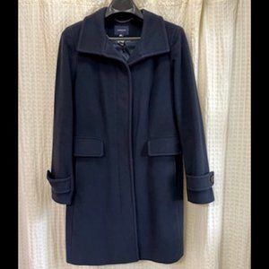 Ladies’ Lands End Navy Wool Blend Walker Coat , size 10